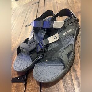 Men’s Merrell Tetrex Crest Strap Hiking Sandals Black Slingback Size 11
